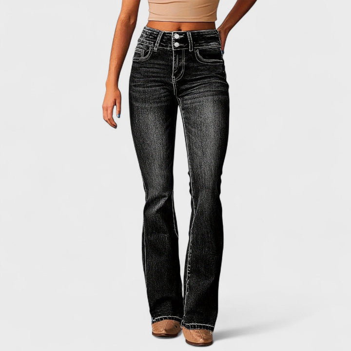 Marylène – Modische High-Waist-Jeans mit weitem Bein
