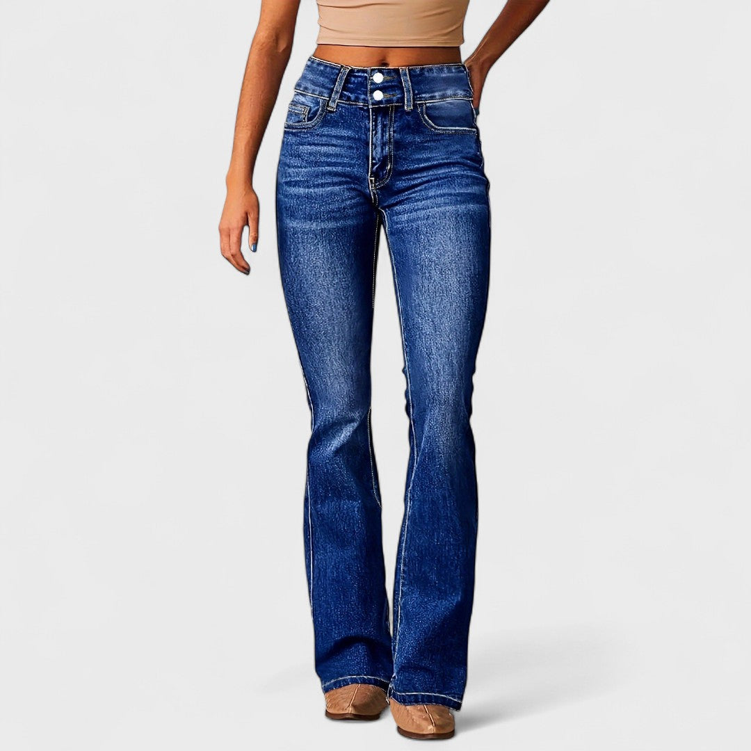 Marylène – Modische High-Waist-Jeans mit weitem Bein