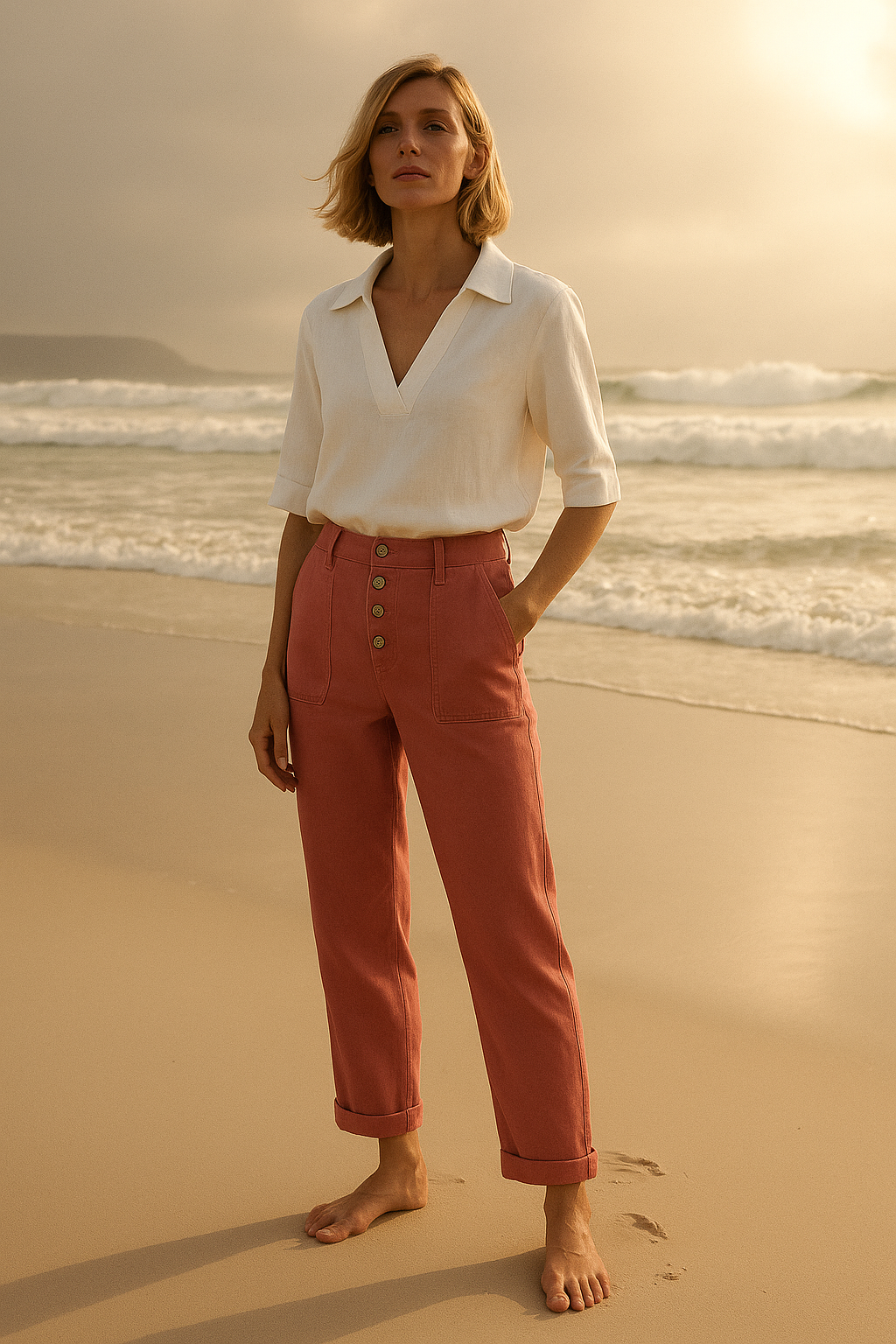 Enisa – Sommerhose aus Leinen